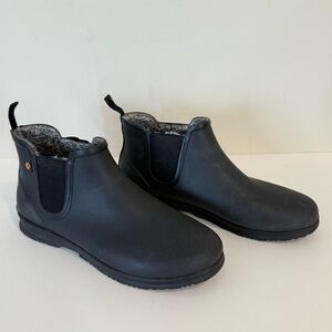 Bogs Sweetpea Rain Boots Short Faux Fur Lined Rubber Women’s Size 10 Black